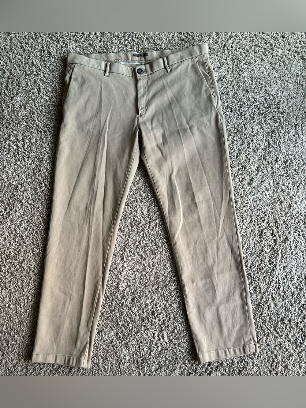 Boggi Milano Chino Pants Mens 38(40x31) Khaki Tan Cotton 5-Pocket Italian Fabric